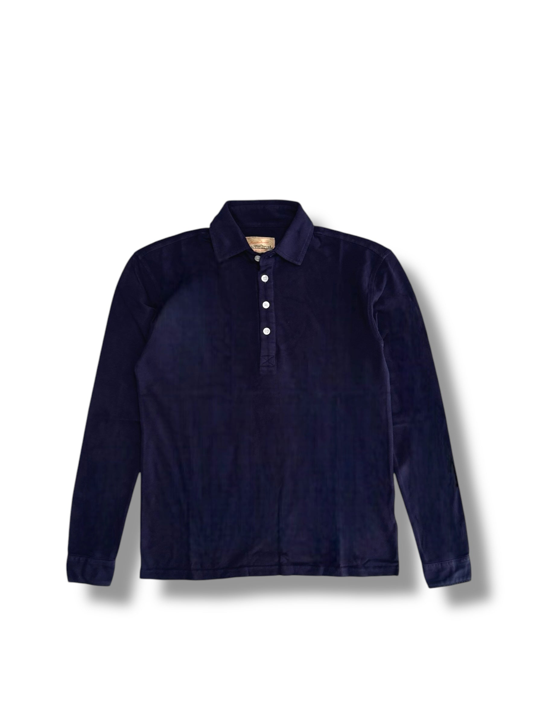 Polo uomo DAKOTA blu girocollo in cotone piquet anni '60
