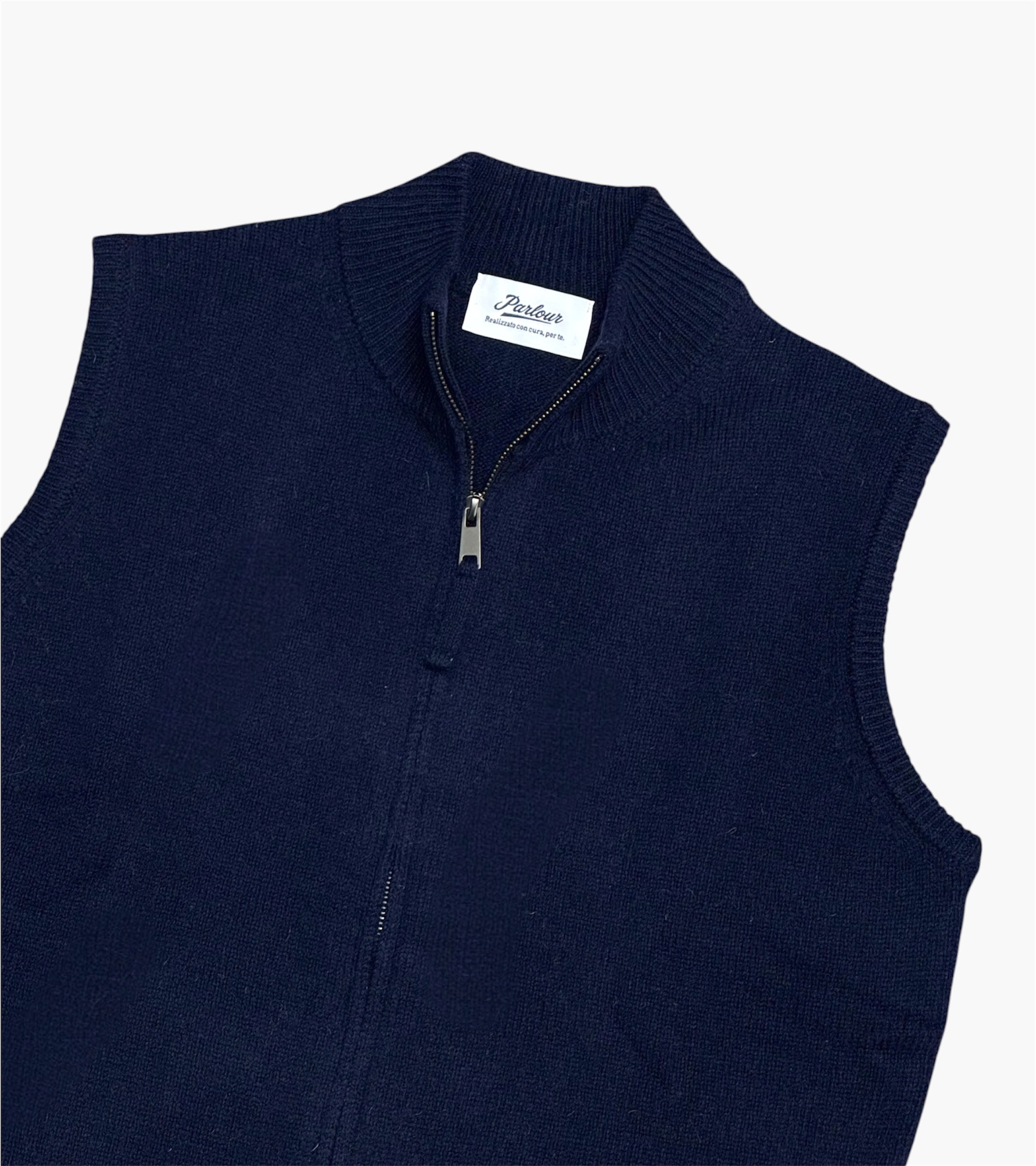 GILET OTTO LANA SHETLAND CON ZIP