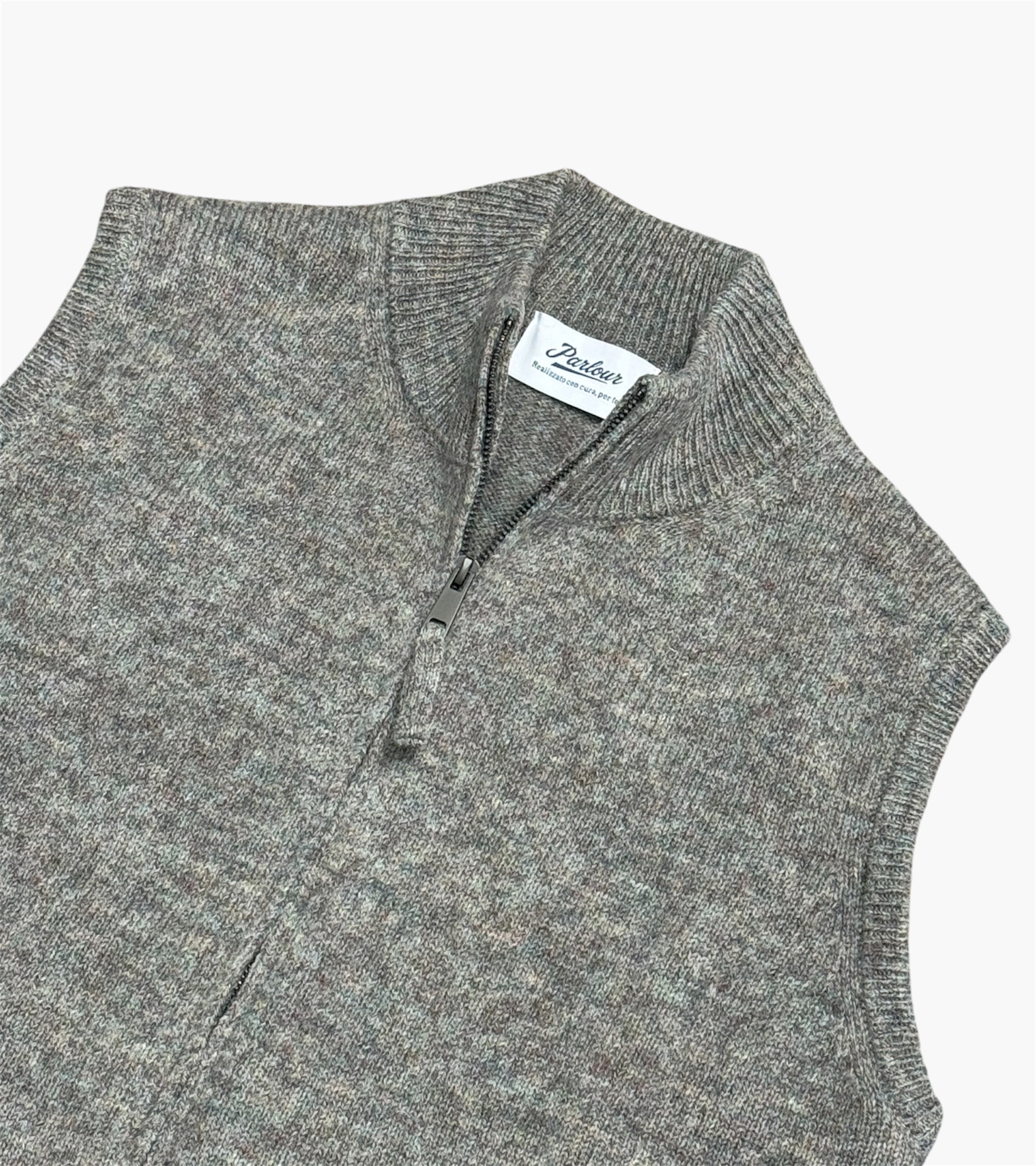GILET OTTO LANA SHETLAND CON ZIP