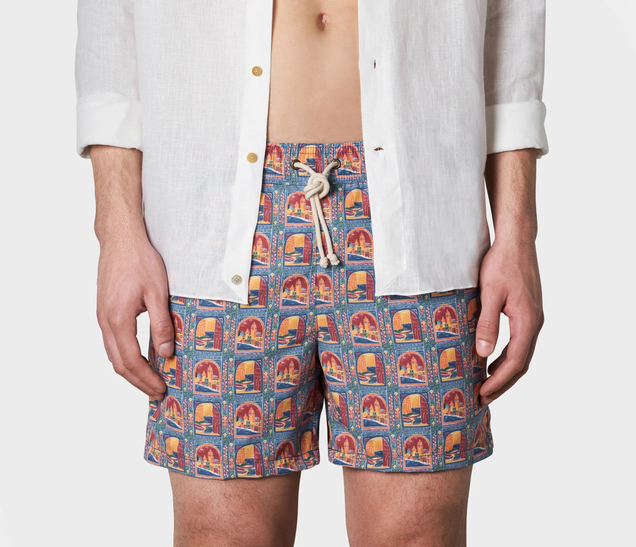 Pantaloncini da bagno uomo sartoriali blu Made in Italy