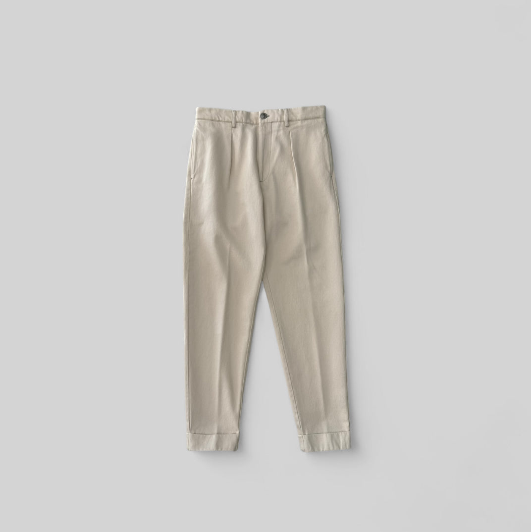 Pantaloni carrot fit uomo écru denim stone wash