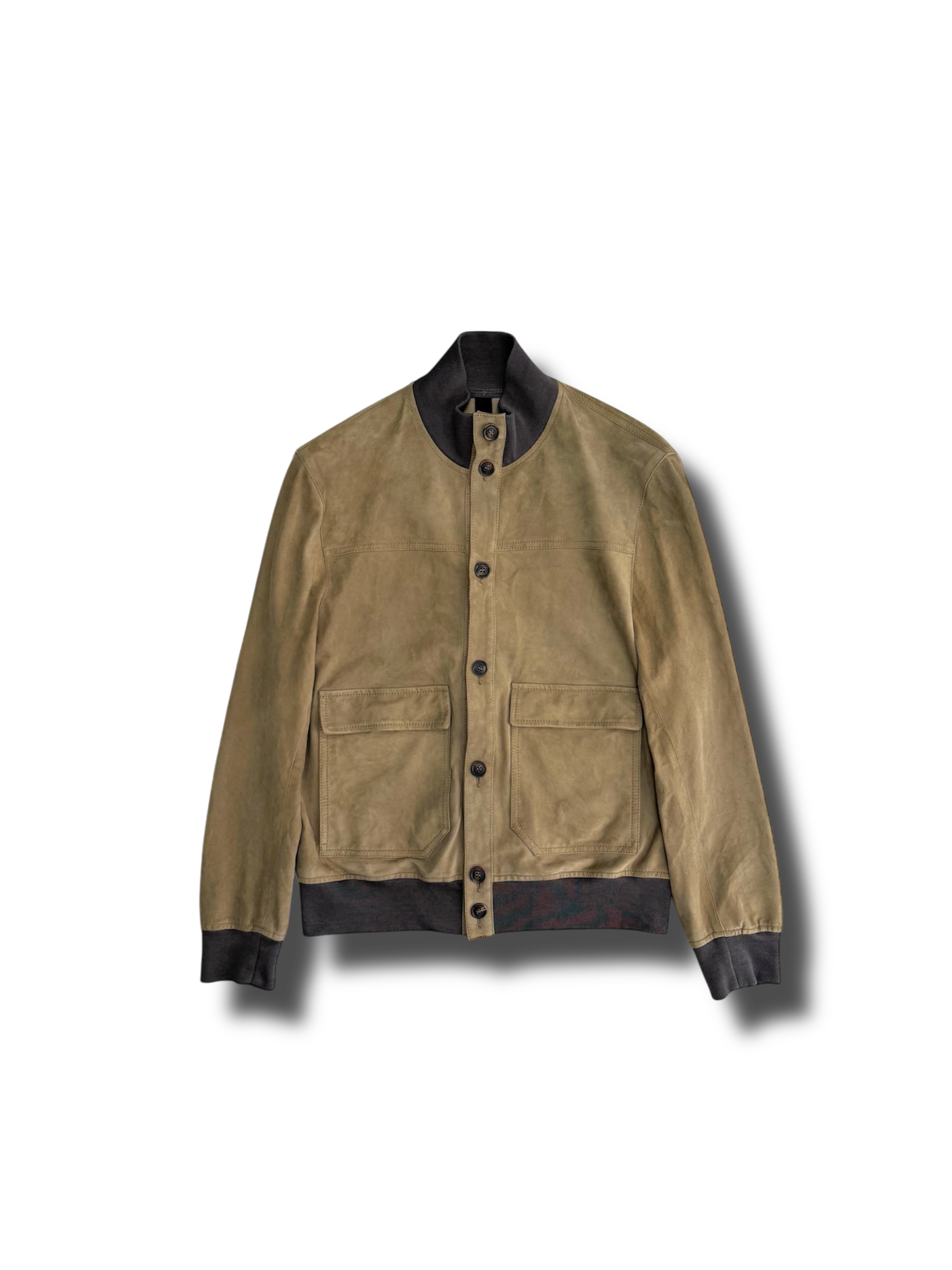 Giacca bomber uomo kaki in pelle di agnello Garrett