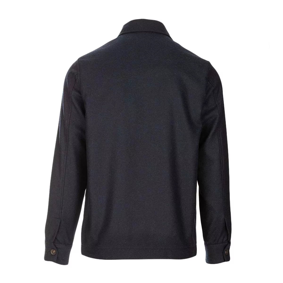 Overshirt uomo lana blu con tasche frontali e bottoni