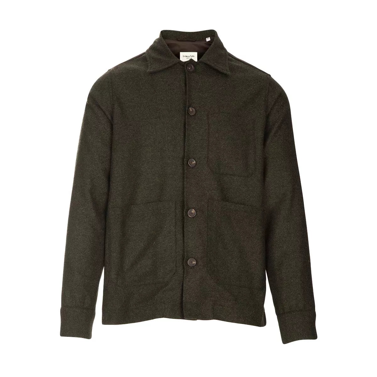 Overshirt uomo lana verde muschio Tintoria Mattei Cesare